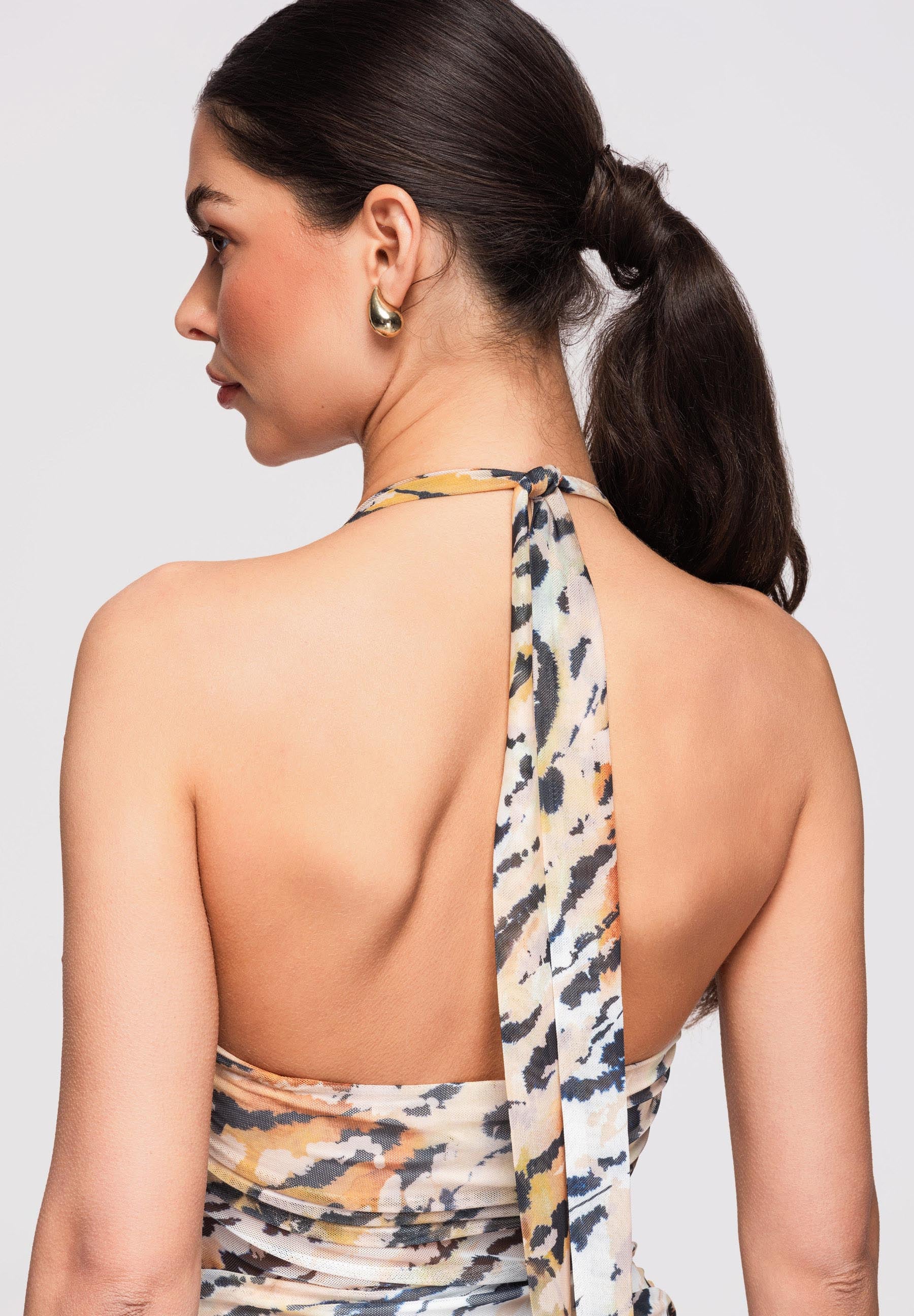Leopardgemustertes Maxi-Abendkleid mit Herzausschnitt — 8