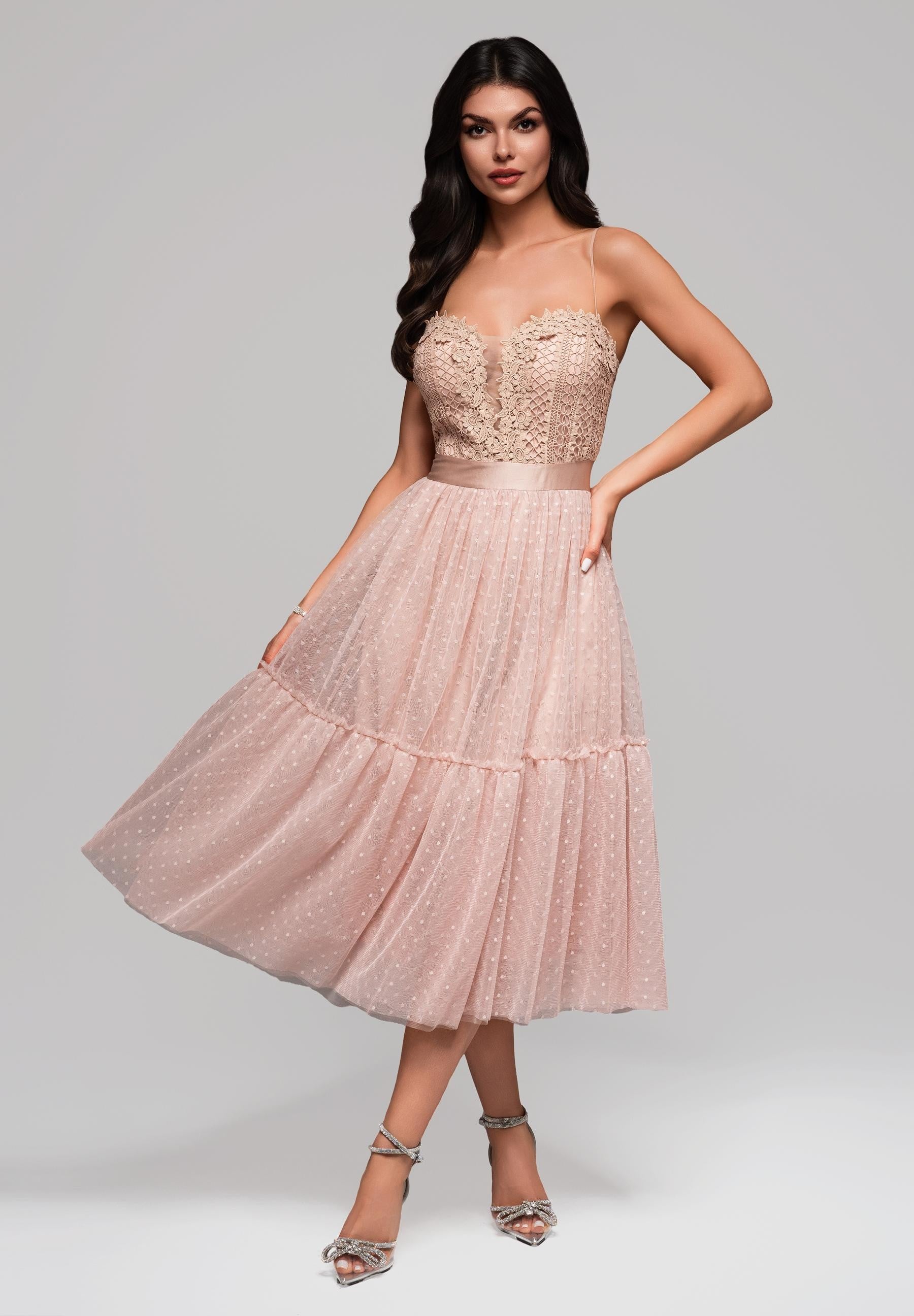 Evening dress beige — 1