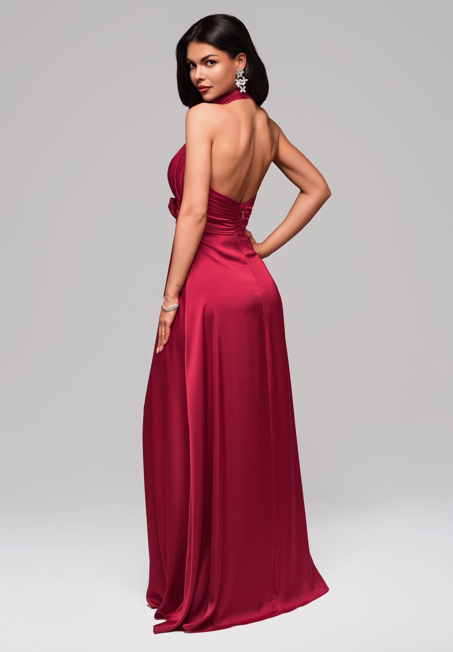 Evening dress dark red — 7