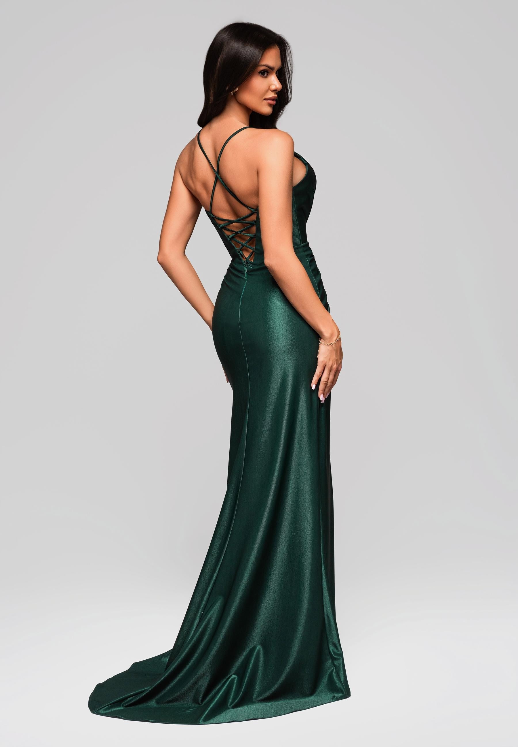 Evening dress bottle green — 7