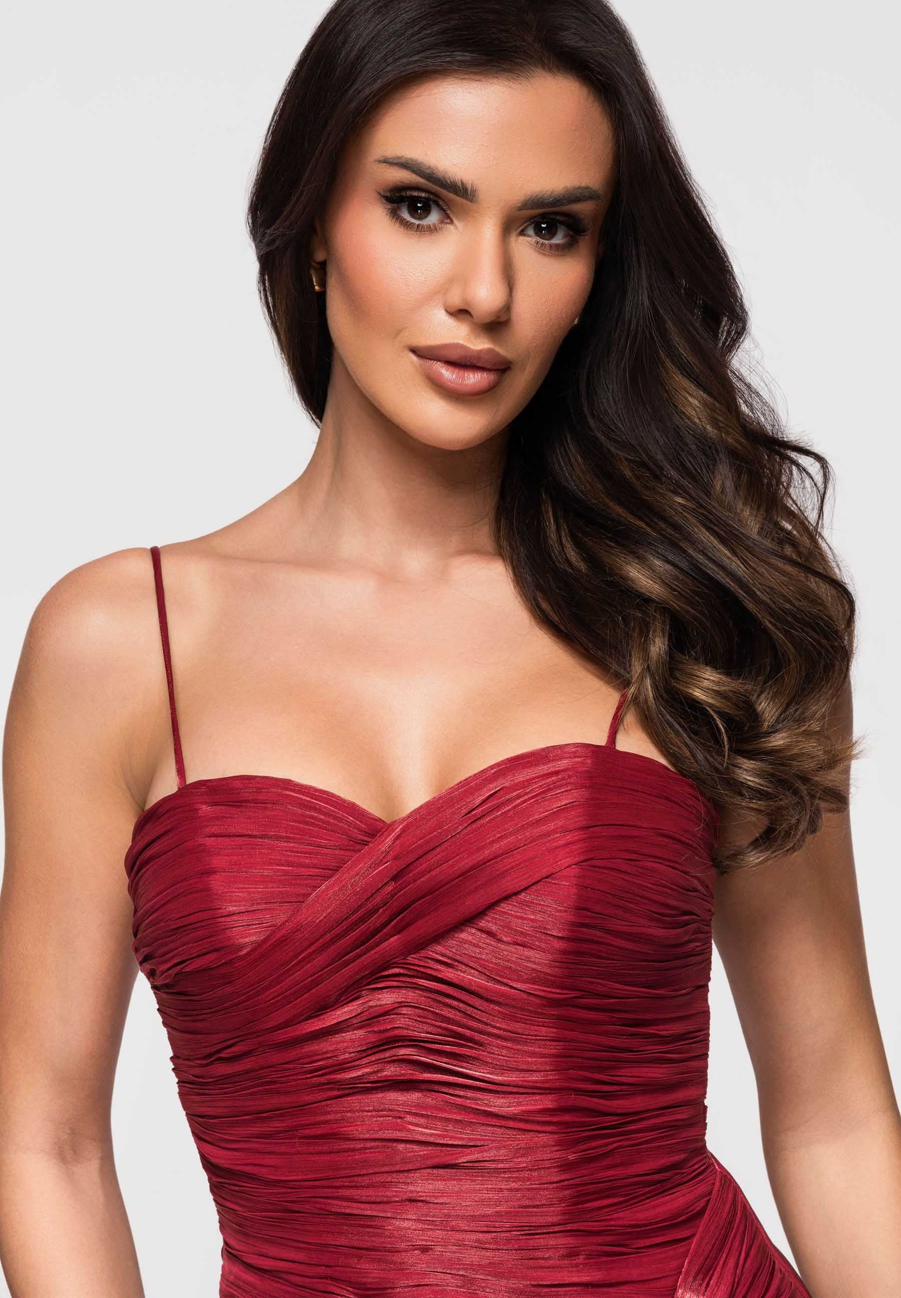 Evening dress dark red — 7