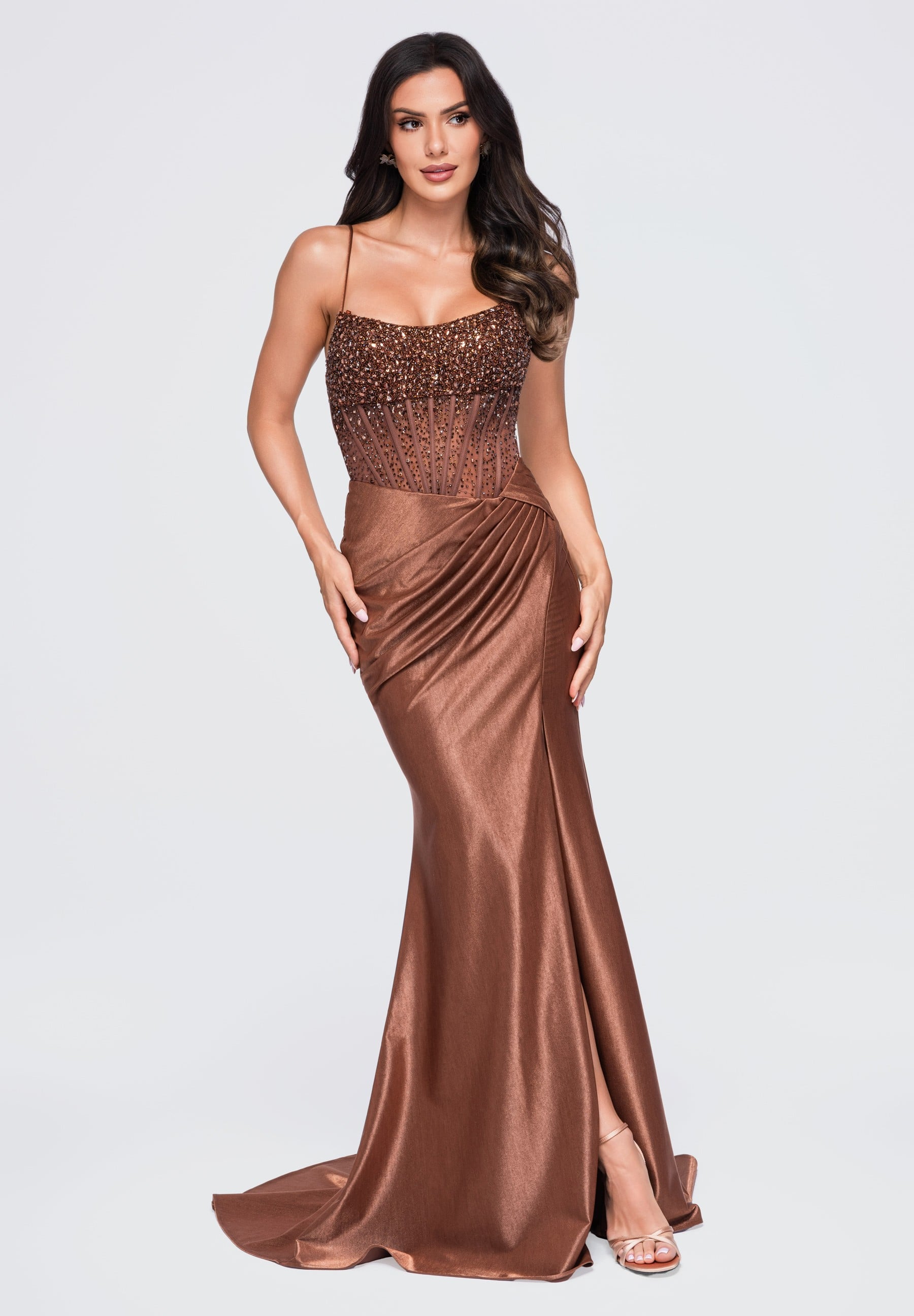 Evening dress brown — 1