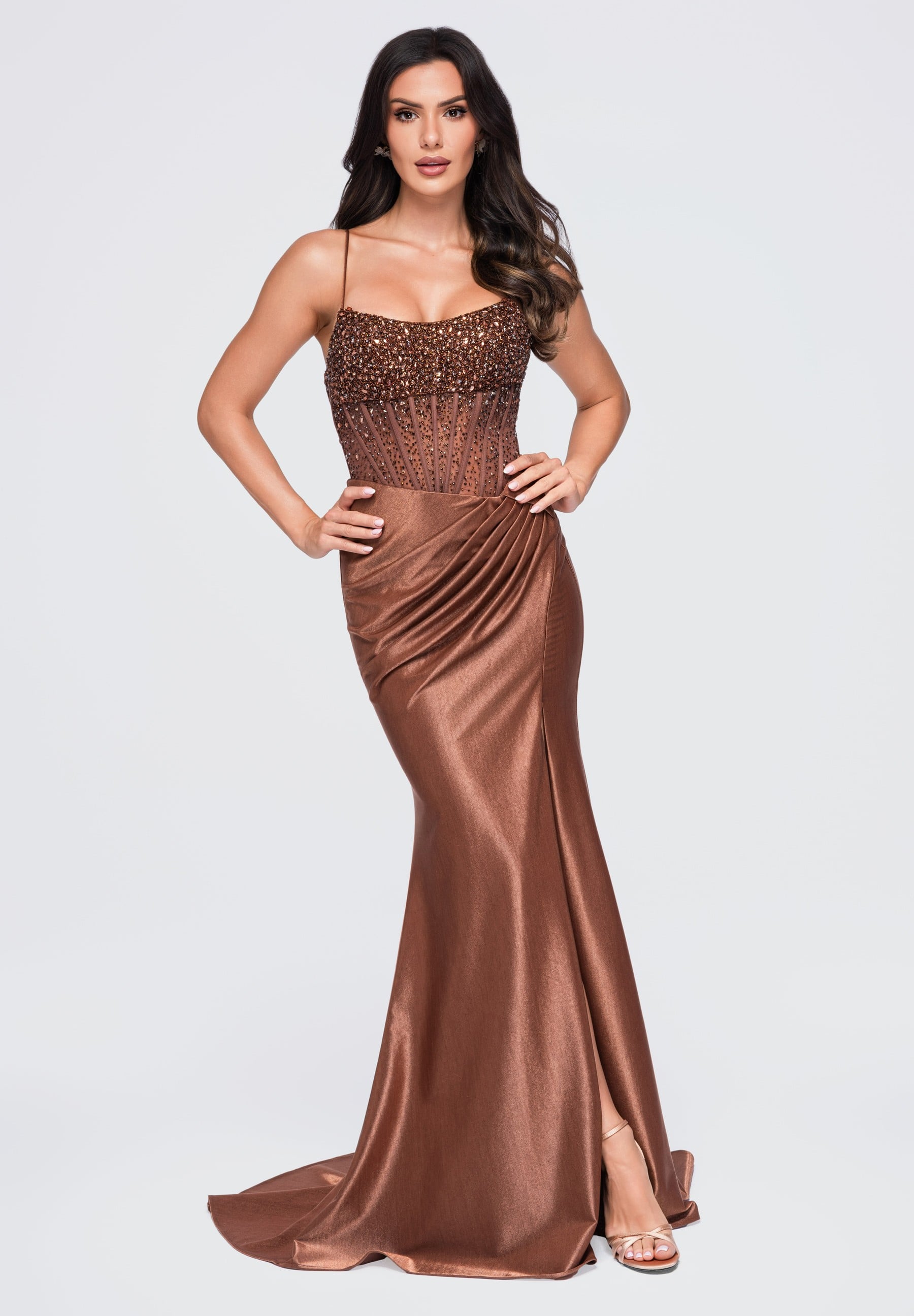 Evening dress brown — 4