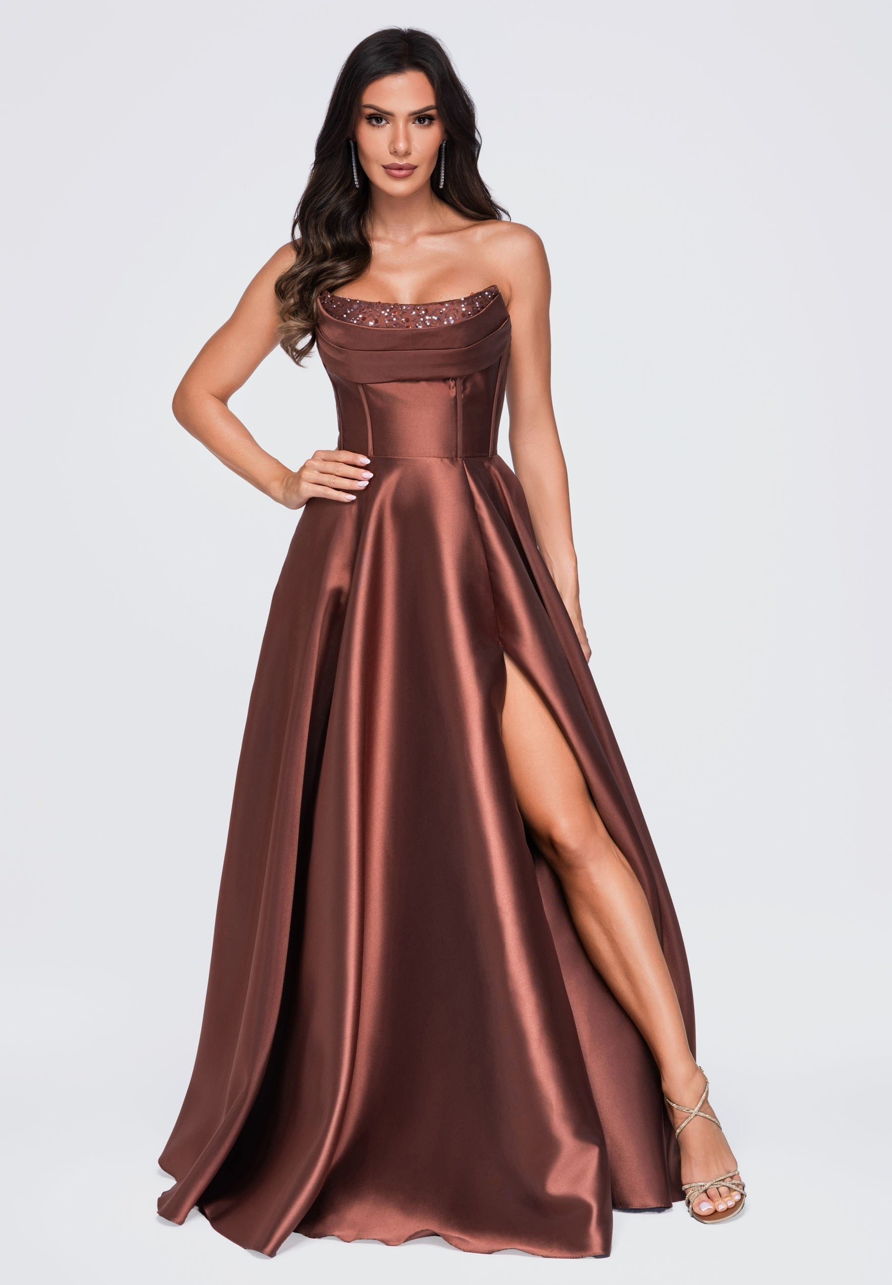 Evening dress brown — 7