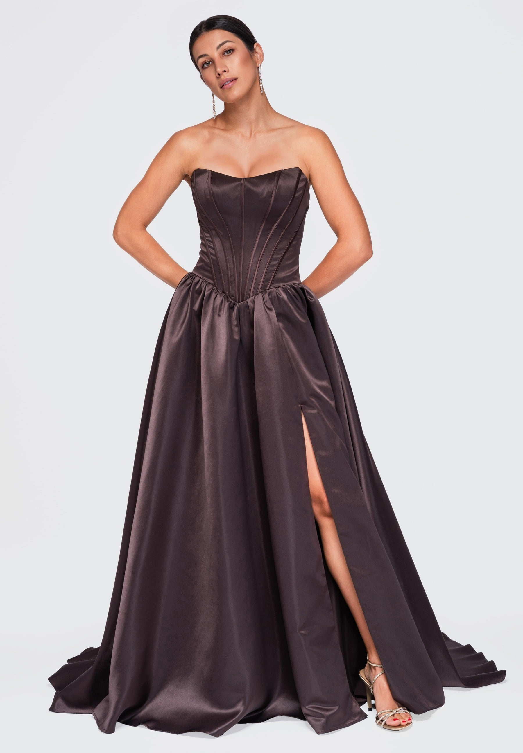 Evening dress brown — 3