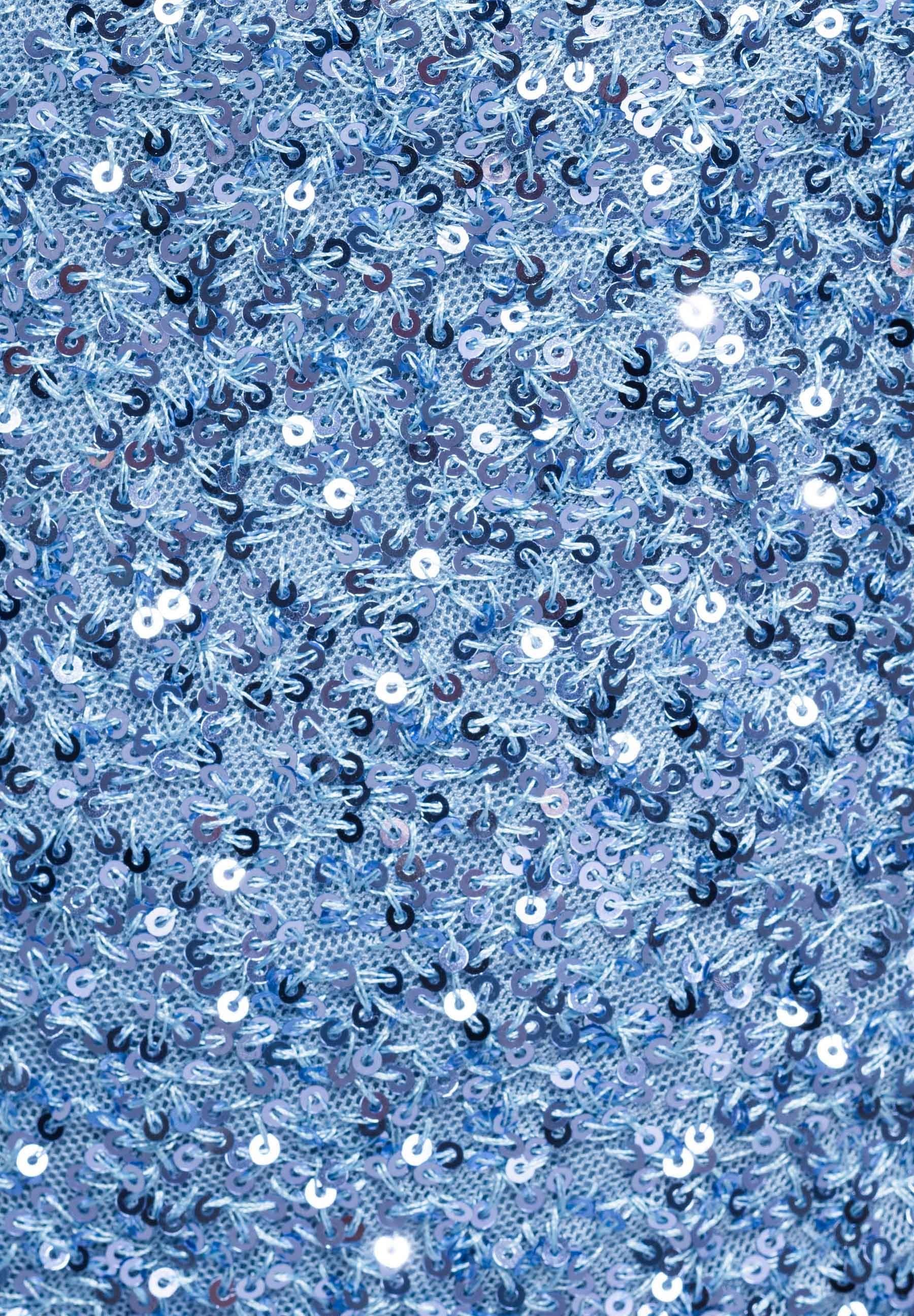 Blaues Maxi-Abendkleid mit Pailletten und Herzausschnitt — 4