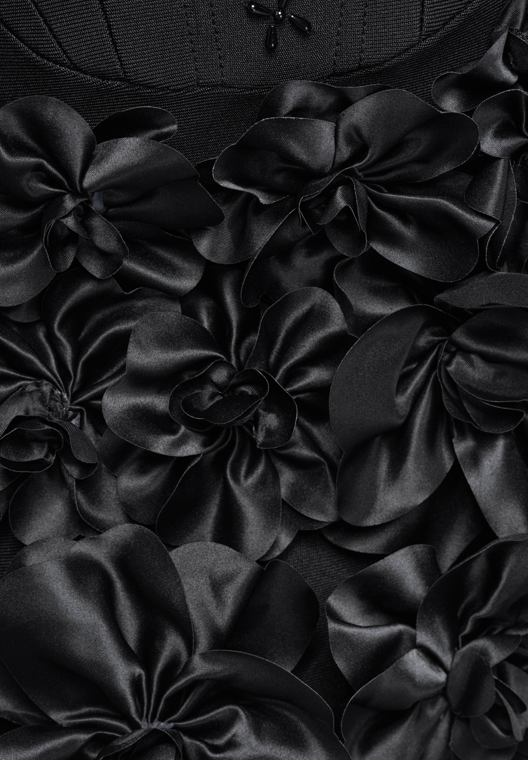 Schwarzes verziertes trägerloses Mini-Abendkleid — 5